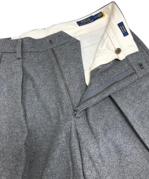 POLO RALPH LAUREN（ポロ・ラルフローレン）POLO RALPH LAUREN (ポロ・ラルフローレン) フランネル2タックパンツ グレー サイズ:32/32 未使用品の古着・服飾アイテム