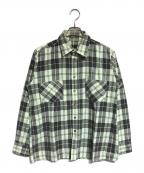 N.HOOLYWOODエヌ ハリウッド）の古着「ターゲットネルシャツ」｜黄緑