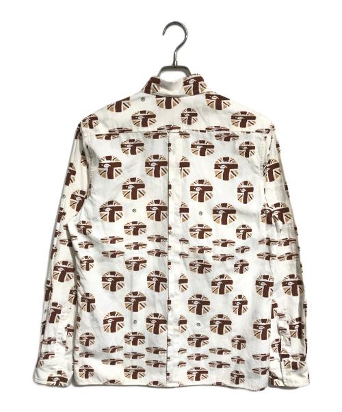 A BATHING APE（アベイシングエイプ）A BATHING APE (アベイシングエイプ) ユニオンジャックエイプヘッドシャツ ホワイト×ブラウン サイズ:Lの古着・服飾アイテム