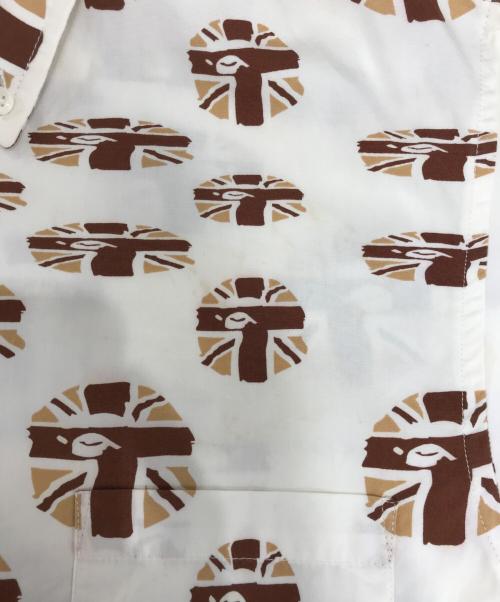 A BATHING APE（アベイシングエイプ）A BATHING APE (アベイシングエイプ) ユニオンジャックエイプヘッドシャツ ホワイト×ブラウン サイズ:Lの古着・服飾アイテム