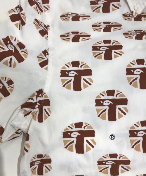 A BATHING APE（アベイシングエイプ）A BATHING APE (アベイシングエイプ) ユニオンジャックエイプヘッドシャツ ホワイト×ブラウン サイズ:Lの古着・服飾アイテム