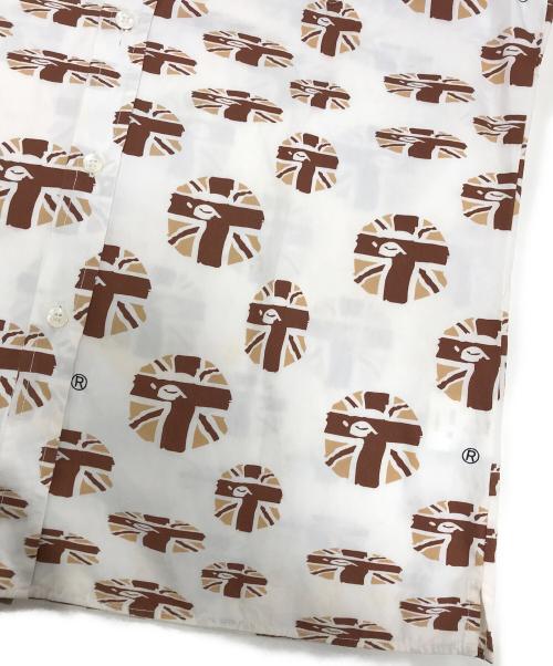 A BATHING APE（アベイシングエイプ）A BATHING APE (アベイシングエイプ) ユニオンジャックエイプヘッドシャツ ホワイト×ブラウン サイズ:Lの古着・服飾アイテム