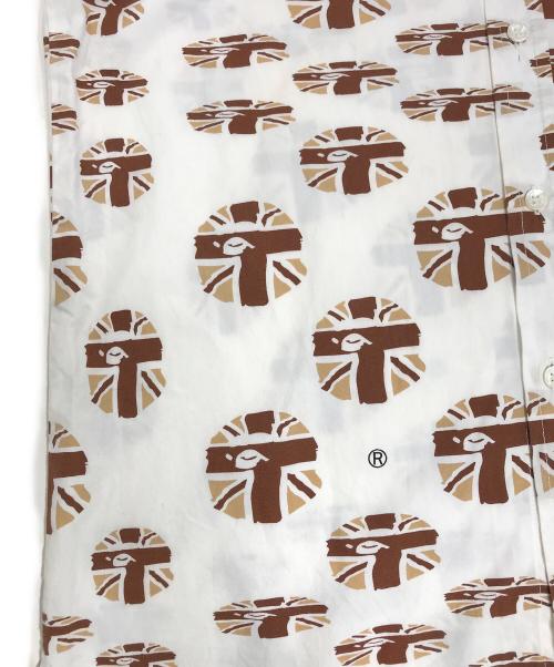 A BATHING APE（アベイシングエイプ）A BATHING APE (アベイシングエイプ) ユニオンジャックエイプヘッドシャツ ホワイト×ブラウン サイズ:Lの古着・服飾アイテム
