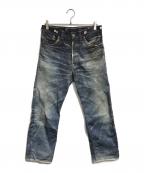 JUNYA WATANABE MAN×LEVI'S×BerBerJinジュンヤワタナベマン×リーバイス×ベンベルジン）の古着「ナイロンチノクロスプリントデニムパンツ」｜インディゴ