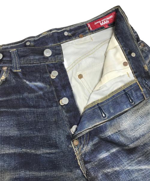 JUNYA WATANABE MAN（ジュンヤワタナベマン）JUNYA WATANABE MAN (ジュンヤワタナベマン) LEVI'S (リーバイス) BerBerJin (ベンベルジン) ナイロンチノクロスプリントデニムパンツ インディゴ サイズ:Sの古着・服飾アイテム