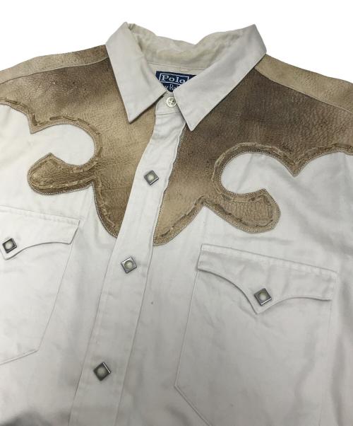 POLO RALPH LAUREN（ポロ・ラルフローレン）POLO RALPH LAUREN (ポロ・ラルフローレン) コットンサテンウエスタンシャツ カーキ サイズ:Lの古着・服飾アイテム
