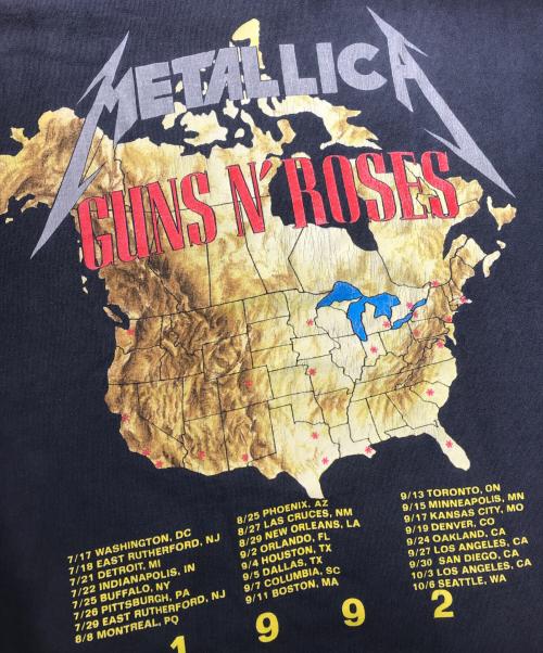 バンドTシャツ（バンドTシャツ）バンドTシャツ (バンドTシャツ) 90s METALLICA×GUNS N'ROSES(メタリカ × ガンズ・アンド・ローゼズ) バンドTシャツ ブラック サイズ:Lの古着・服飾アイテム