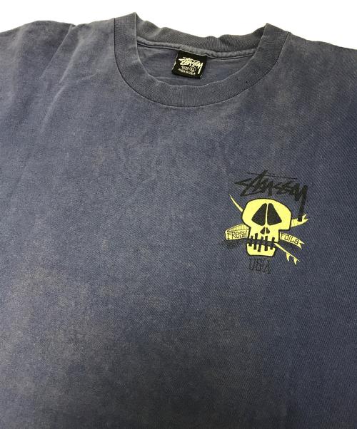 stussy（ステューシー）stussy (ステューシー) サーフスカルプリントTシャツ ネイビー サイズ:XLの古着・服飾アイテム