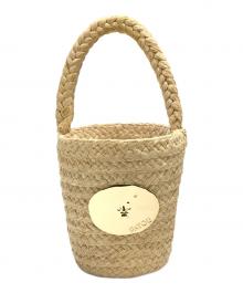 patou（パトゥ）の古着「ICONI BUCKET BAG IN RAFFIA」｜ベージュ