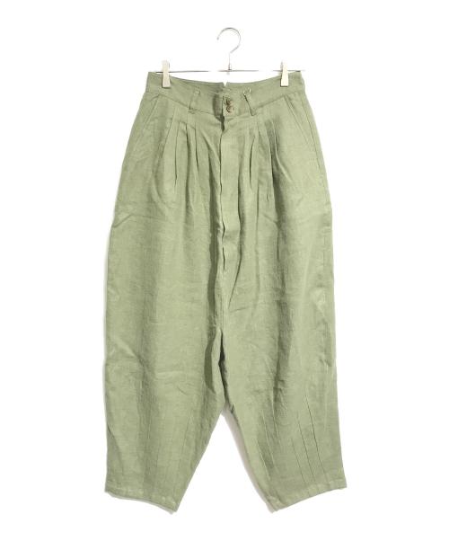 HOMO LUDENS（ホモ・ルーデンス）HOMO LUDENS (ホモ・ルーデンス) タックパンツ オリーブ サイズ:1の古着・服飾アイテム