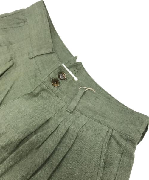 HOMO LUDENS（ホモ・ルーデンス）HOMO LUDENS (ホモ・ルーデンス) タックパンツ オリーブ サイズ:1の古着・服飾アイテム