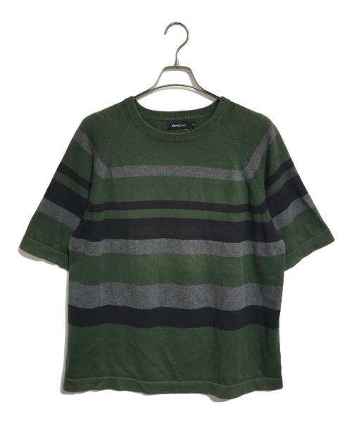 stussy（ステューシー）stussy (ステューシー) 半袖ニット グリーン サイズ:Lの古着・服飾アイテム