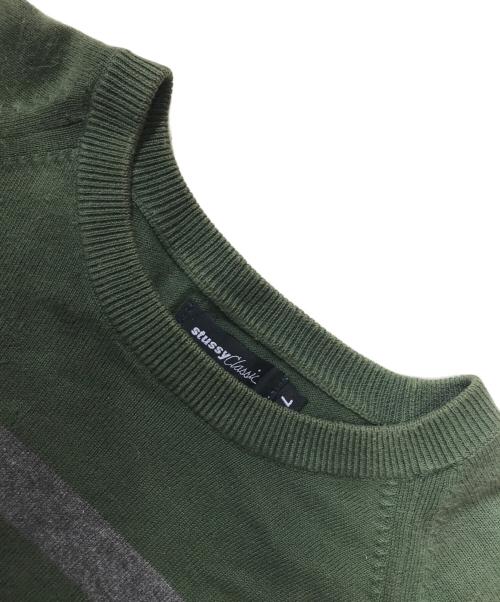 stussy（ステューシー）stussy (ステューシー) 半袖ニット グリーン サイズ:Lの古着・服飾アイテム