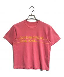 COMME des GARCONS HOMME HOMME（コムデギャルソンオムオム）の古着「チェーンステッチロゴTシャツ」｜ピンク