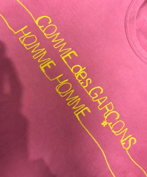 COMME des GARCONS HOMME HOMME（コムデギャルソンオムオム）COMME des GARCONS HOMME HOMME (コムデギャルソンオムオム) チェーンステッチロゴTシャツ ピンク サイズ:不明の古着・服飾アイテム