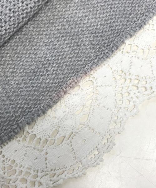 MIU MIU（ミュウミュウ）MIU MIU (ミュウミュウ) レース切替ノースリーブニット グレー サイズ:38の古着・服飾アイテム