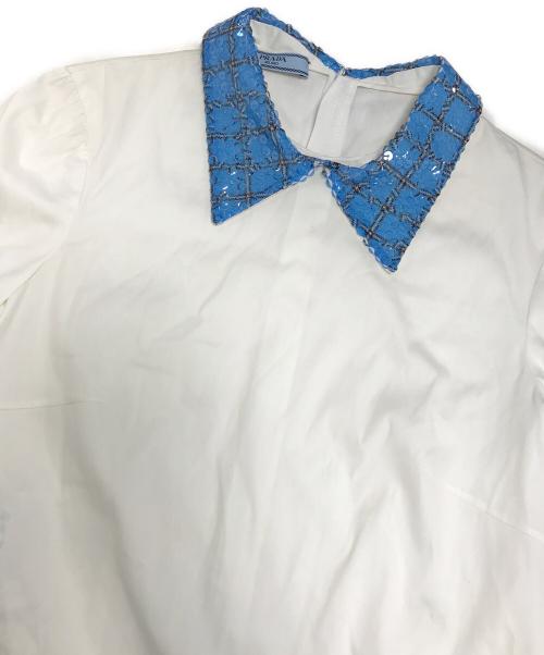 PRADA（プラダ）PRADA (プラダ) スパンコールカラーシャツ ホワイト サイズ:38の古着・服飾アイテム
