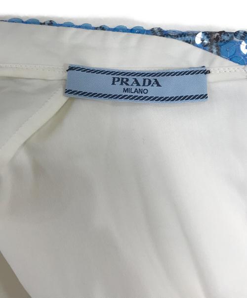 PRADA（プラダ）PRADA (プラダ) スパンコールカラーシャツ ホワイト サイズ:38の古着・服飾アイテム