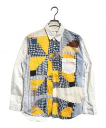 COMME des GARCONS SHIRT（コムデギャルソンシャツ）の古着「パッチワーク転写シャツ」｜ホワイト