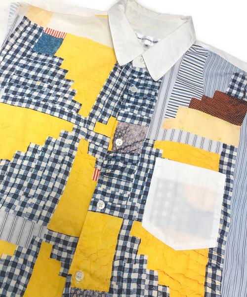 COMME des GARCONS SHIRT（コムデギャルソンシャツ）COMME des GARCONS SHIRT (コムデギャルソンシャツ) パッチワーク転写シャツ ホワイト サイズ:Mの古着・服飾アイテム