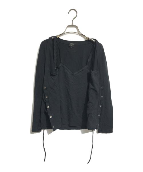Jean Paul Gaultier FEMME（ジャンポールゴルチエ フェム）Jean Paul Gaultier FEMME (ジャンポールゴルチエ フェム) ビスチェセットカーディガン ブラック サイズ:40の古着・服飾アイテム