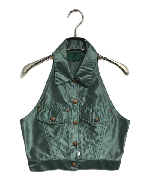 JUNIOR GAULTIER（ジュニアゴルチエ）JUNIOR GAULTIER (ジュニアゴルチエ) ベスト グリーン サイズ:40の古着・服飾アイテム