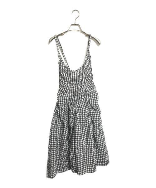 tricot COMME des GARCONS（トリココムデギャルソン）tricot COMME des GARCONS (トリココムデギャルソン) ギンガムチェック アシメワンピース グレー サイズ:Mの古着・服飾アイテム