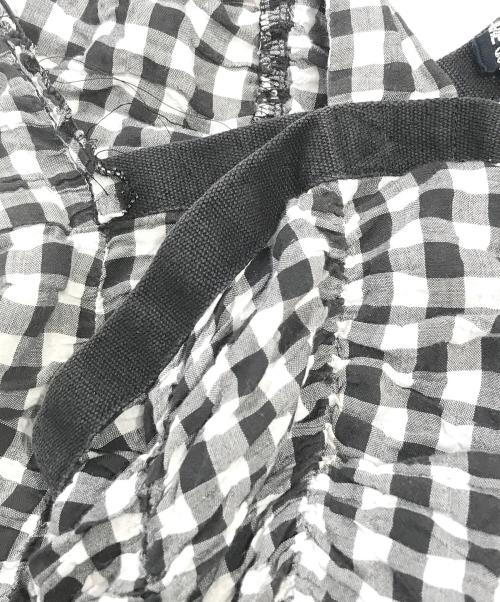 tricot COMME des GARCONS（トリココムデギャルソン）tricot COMME des GARCONS (トリココムデギャルソン) ギンガムチェック アシメワンピース グレー サイズ:Mの古着・服飾アイテム