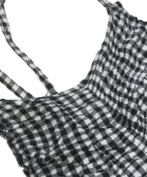 tricot COMME des GARCONS（トリココムデギャルソン）tricot COMME des GARCONS (トリココムデギャルソン) ギンガムチェック アシメワンピース グレー サイズ:Mの古着・服飾アイテム