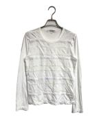 COMME des GARCONS COMME des GARCONSコムデギャルソン コムデギャルソン）の古着「テープ装飾L/Sカットソー」｜ホワイト