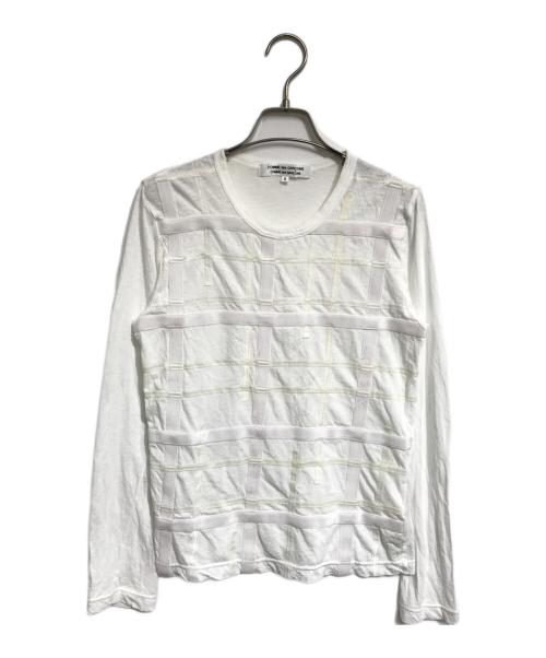 COMME des GARCONS COMME des GARCONS（コムデギャルソン コムデギャルソン）COMME des GARCONS COMME des GARCONS (コムデギャルソン コムデギャルソン) テープ装飾L/Sカットソー ホワイト サイズ:Sの古着・服飾アイテム