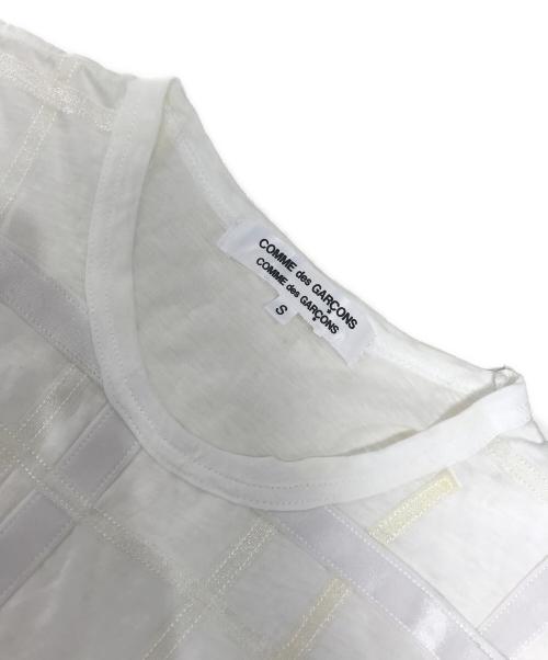 COMME des GARCONS COMME des GARCONS（コムデギャルソン コムデギャルソン）COMME des GARCONS COMME des GARCONS (コムデギャルソン コムデギャルソン) テープ装飾L/Sカットソー ホワイト サイズ:Sの古着・服飾アイテム