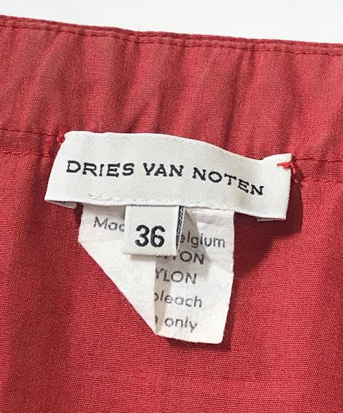 DRIES VAN NOTEN（ドリスヴァンノッテン）DRIES VAN NOTEN (ドリスヴァンノッテン) レース切替ロングドレス レッド サイズ:36の古着・服飾アイテム