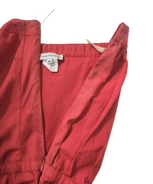 DRIES VAN NOTEN（ドリスヴァンノッテン）DRIES VAN NOTEN (ドリスヴァンノッテン) レース切替ロングドレス レッド サイズ:36の古着・服飾アイテム
