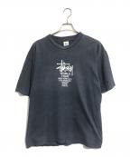 stussyステューシー）の古着「ワールドツアーTシャツ」｜ネイビー