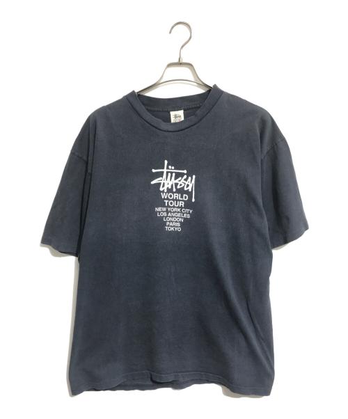 stussy（ステューシー）stussy (ステューシー) ワールドツアーTシャツ ネイビー サイズ:XLの古着・服飾アイテム