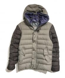 DUVETICA×LORO PIANA（デュベティカ×ロロピアーナ）の古着「異素材切替ダウンジャケット」｜グレー×ブラウン