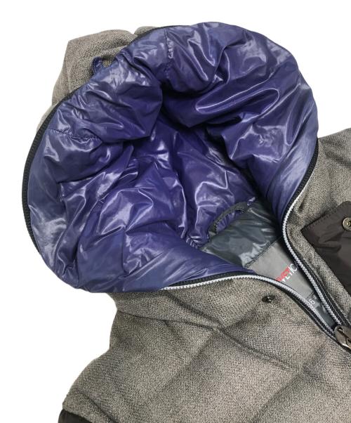 DUVETICA（デュベティカ）DUVETICA (デュベティカ) LORO PIANA (ロロピアーナ) 異素材切替ダウンジャケット グレー×ブラウン サイズ:46の古着・服飾アイテム
