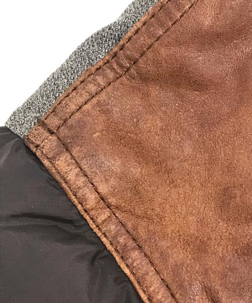 DUVETICA（デュベティカ）DUVETICA (デュベティカ) LORO PIANA (ロロピアーナ) 異素材切替ダウンジャケット グレー×ブラウン サイズ:46の古着・服飾アイテム
