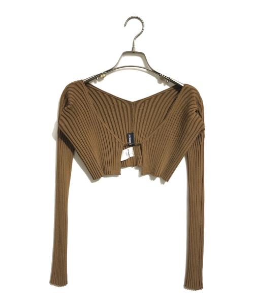 jacquemus（ジャックムス）jacquemus (ジャックムス) リブカーディガン ベージュ サイズ:36の古着・服飾アイテム