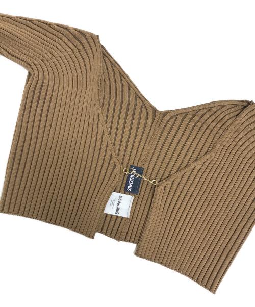 jacquemus（ジャックムス）jacquemus (ジャックムス) リブカーディガン ベージュ サイズ:36の古着・服飾アイテム