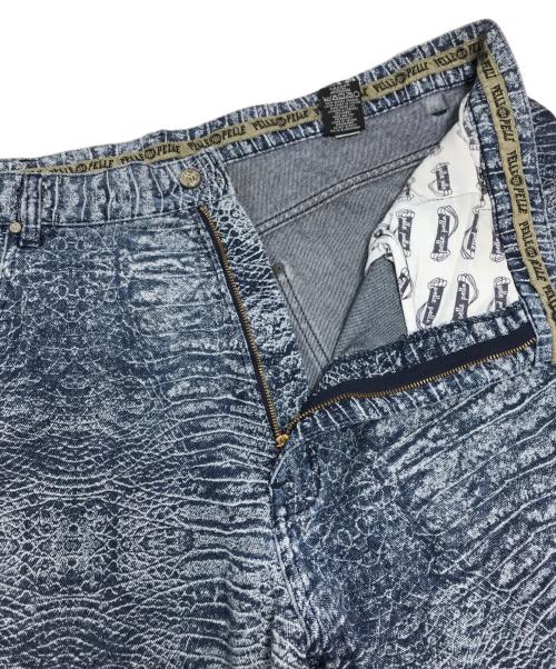 pellepelle（ペレペレ）pellepelle (ペレペレ) クロコ柄デニムパンツ インディゴ サイズ:44の古着・服飾アイテム