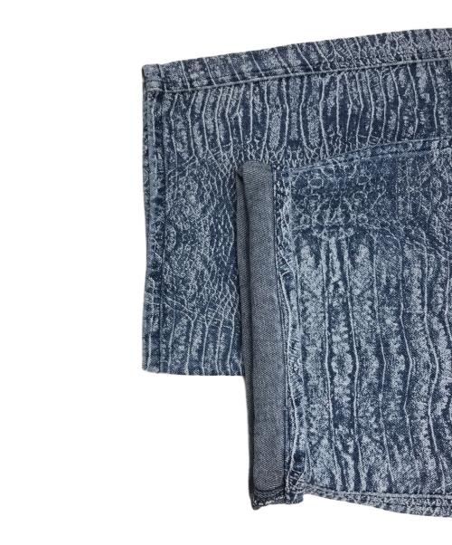 pellepelle（ペレペレ）pellepelle (ペレペレ) クロコ柄デニムパンツ インディゴ サイズ:44の古着・服飾アイテム