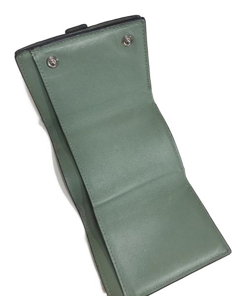 LOEWE（ロエベ）LOEWE (ロエベ) 3つ折り財布 グレー×グリーンの古着・服飾アイテム