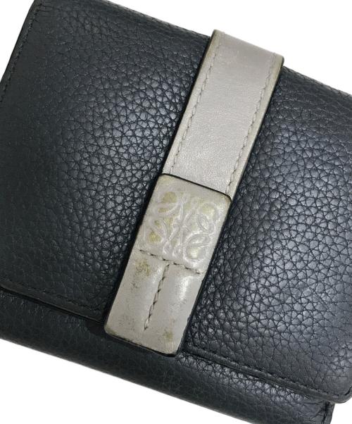 LOEWE（ロエベ）LOEWE (ロエベ) 3つ折り財布 グレー×グリーンの古着・服飾アイテム