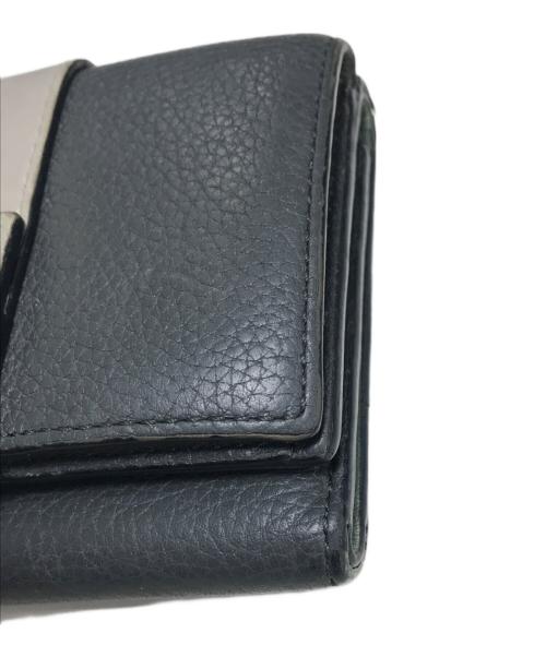 LOEWE（ロエベ）LOEWE (ロエベ) 3つ折り財布 グレー×グリーンの古着・服飾アイテム