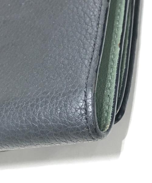 LOEWE（ロエベ）LOEWE (ロエベ) 3つ折り財布 グレー×グリーンの古着・服飾アイテム