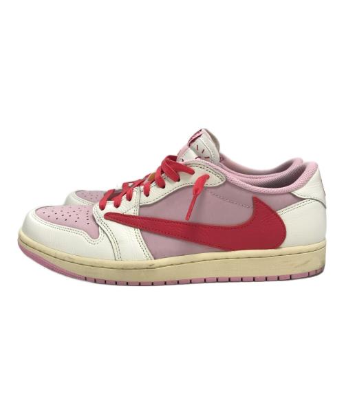 NIKE（ナイキ）NIKE Travis Scott AIR JORDAN 1 RETRO LOW OG SP TRAVIS SCOTT ホワイト×ピンク サイズ:US10.5/UK9.5/EUR44.5/cm28.5/BR42.5/CN285の古着・服飾アイテム