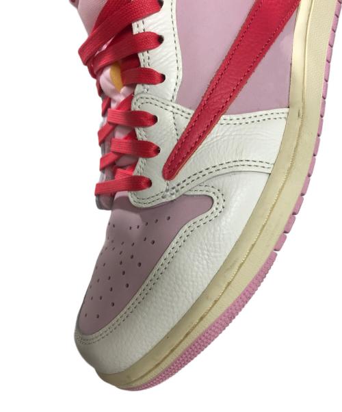 NIKE（ナイキ）NIKE Travis Scott AIR JORDAN 1 RETRO LOW OG SP TRAVIS SCOTT ホワイト×ピンク サイズ:US10.5/UK9.5/EUR44.5/cm28.5/BR42.5/CN285の古着・服飾アイテム