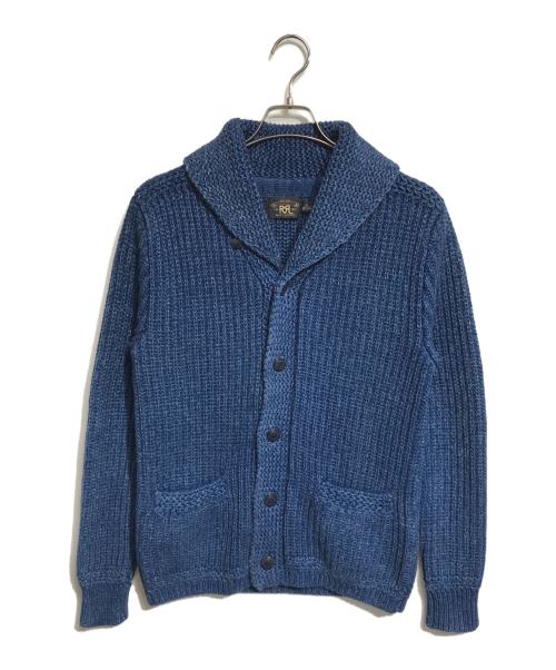 RRL（ダブルアールエル）RRL (ダブルアールエル) ショールカラーカーディガン ブルー サイズ:Mの古着・服飾アイテム